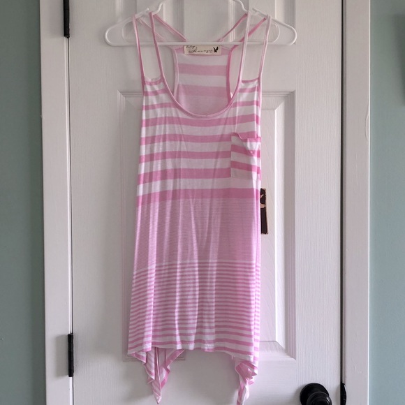 NWT Vintage Havana Pink and White lightweight summer double spaghetti strap - Picture 10 of 10